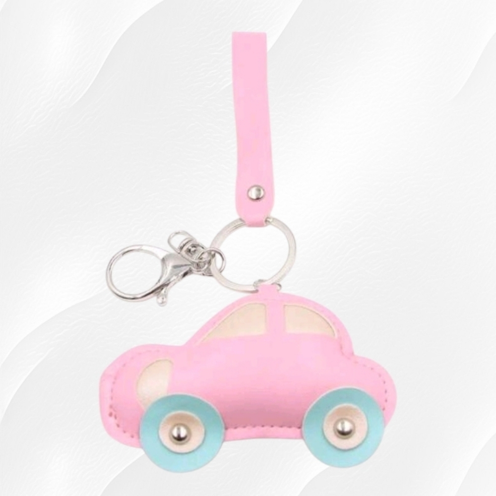 Faux Leather Fashion Pink Pastels Punchbuggy Car Charm